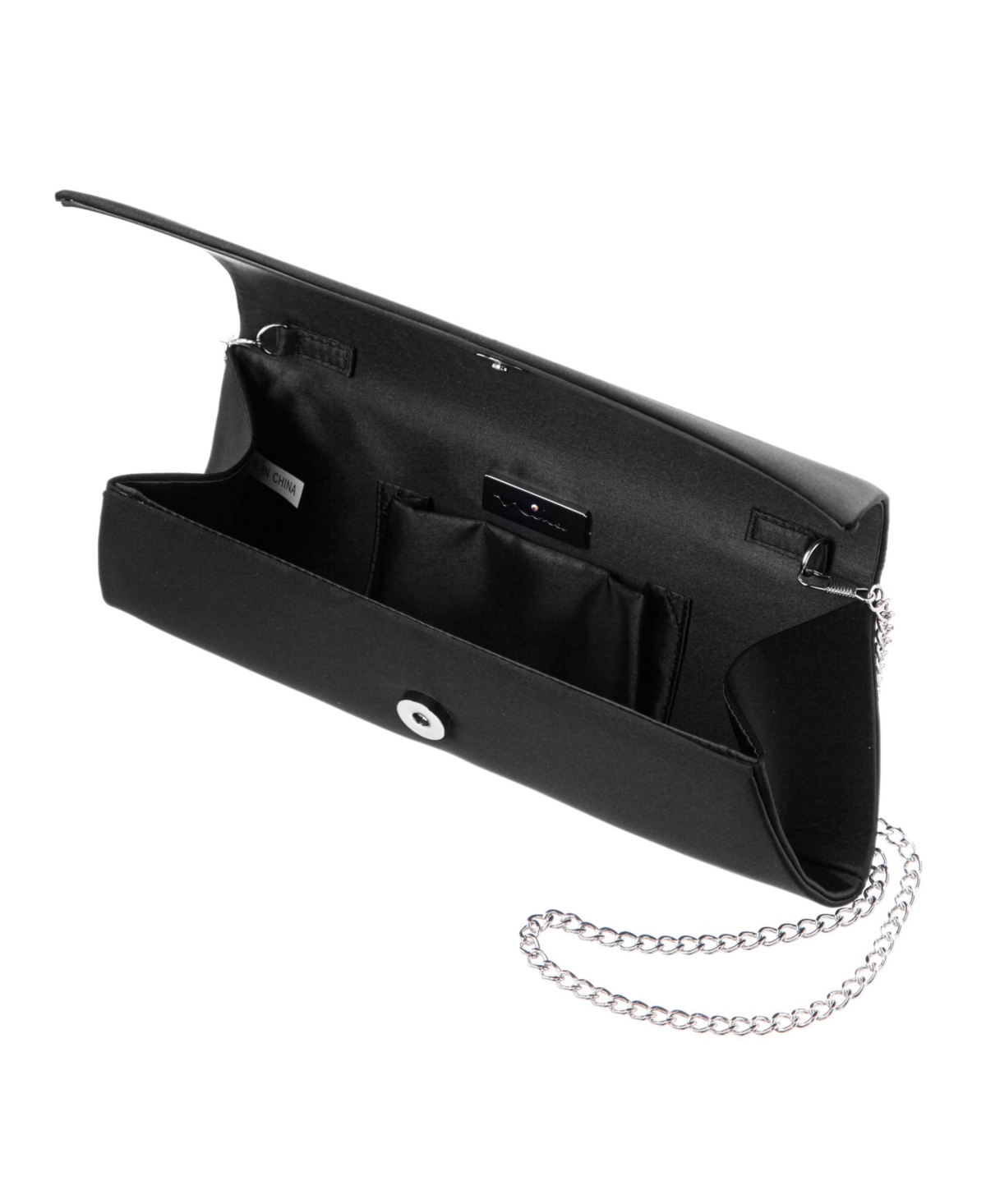 Shop Nina Curved Flap Slim Magnetic Clutch In Black
