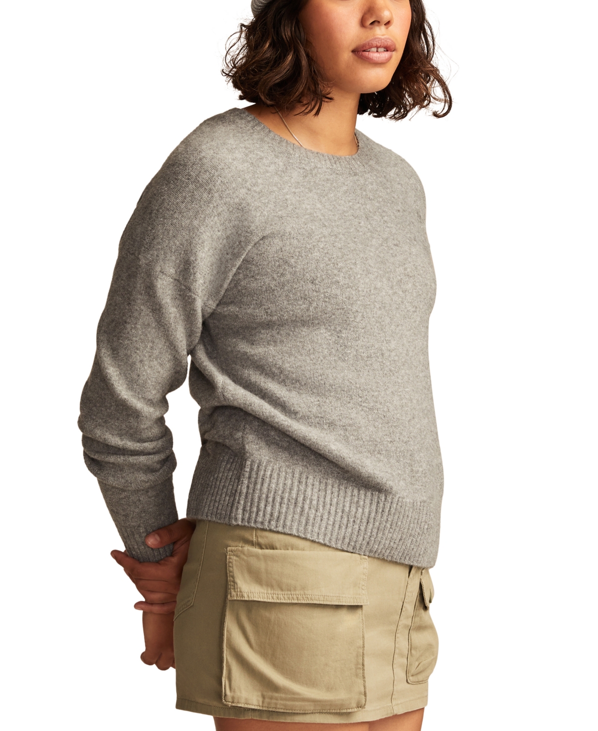 Lucky Brand Women' sCrewneck Long-Sleeve Pullover Sweater