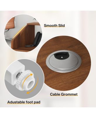Retail Counter,Modern Front Desk Reception Room Table with Cable Grommet,Reception Desk with Counter