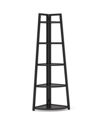 5 Tier Industrial Corner Bookshelf Bookcase,70 inch Tall Corner Shelf,Industrial Corner Ladder Shelf Plant Stand