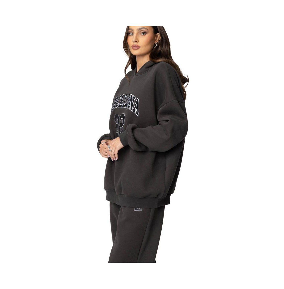 Edikted Women's Barcelona Oversized Hoodie - Dark-gray