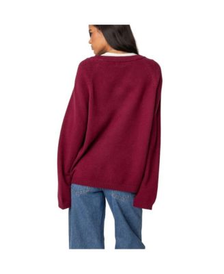 Women's Martha Oversized V Neck Sweater