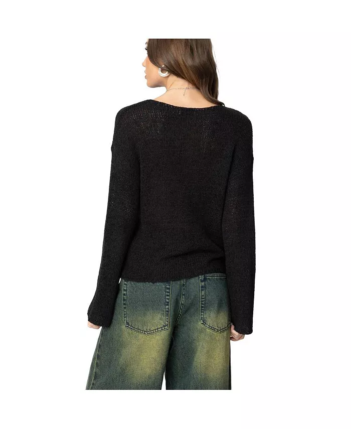 Women's Drop Shoulder Light Knit Sweater - thumbnail 10