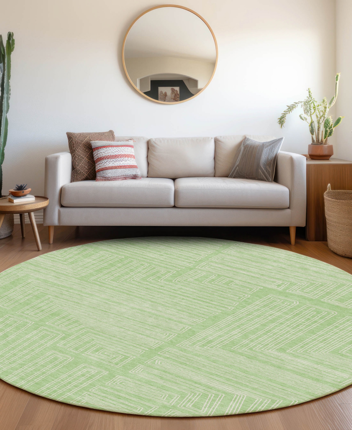 Addison Chantille Machine Washable Acn1045 8'x8' Round Area Rug In Mint
