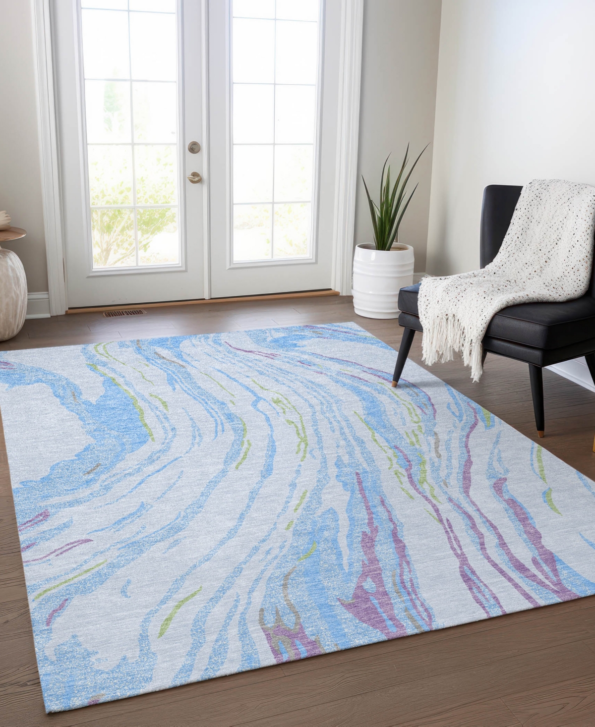 Addison Chantille Machine Washable Acn1037 2'6"x3'10" Area Rug In Mist