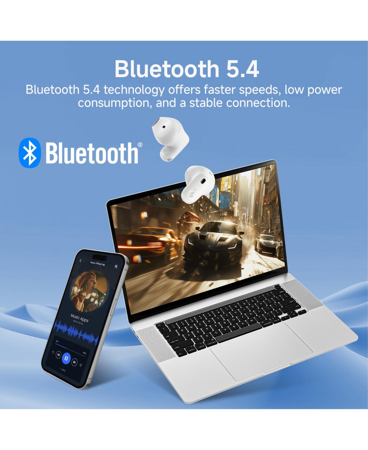 Edifier X1 Lite True Wireless Earbuds, Bluetooth 5.4 Earphones for Clear Calls, IP54 Sweat Resistant Fast Charging