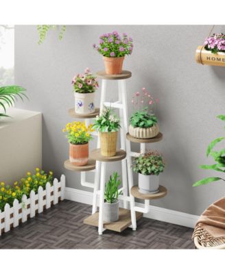 Wooden Corner Plant Pots Holder Rack Flower Stand Shelf Planter Organizer,7 Tier Plant Stand Indoor