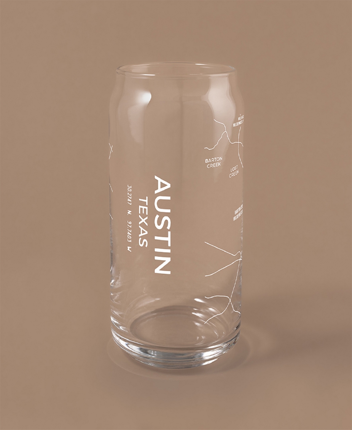 Narbo The Can Austin Map Everyday Glassware, Set Of 2 In White