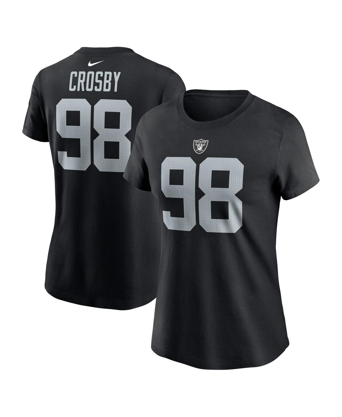Nike Women's Maxx Crosby Black Las Vegas Raiders Player Name Number T-shirt In Black
