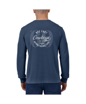 Men's Navy Dallas Cowboys Washed Waffle-Knit Long Sleeve T-Shirt