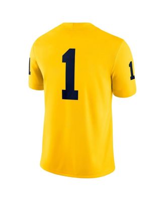 Men's 1 Maize Michigan Wolverines Alternate Game Jersey