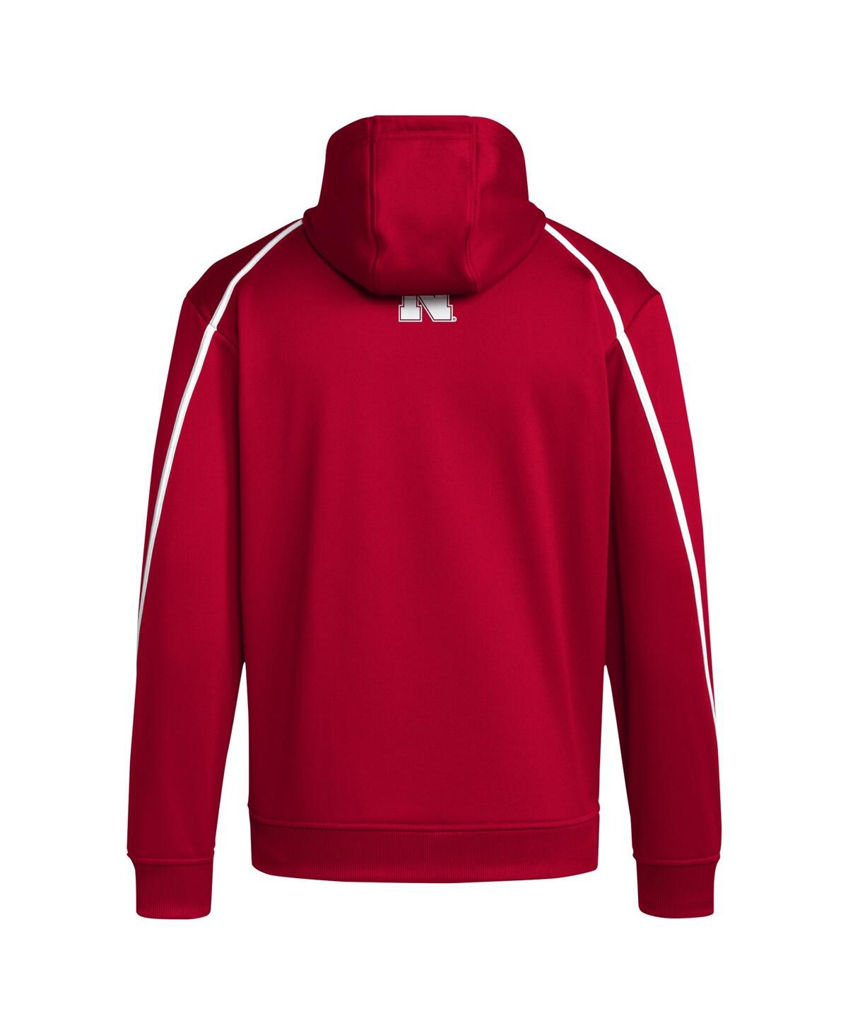 Adidas Men'sNebraska Huskers 2024 Sideline Travel Pullover Hoodie - Scarlet