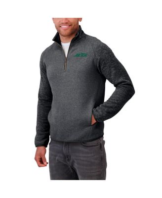 Men's Black New York Jets Tonal Raglan&nbsp;Quarter-Zip Top
