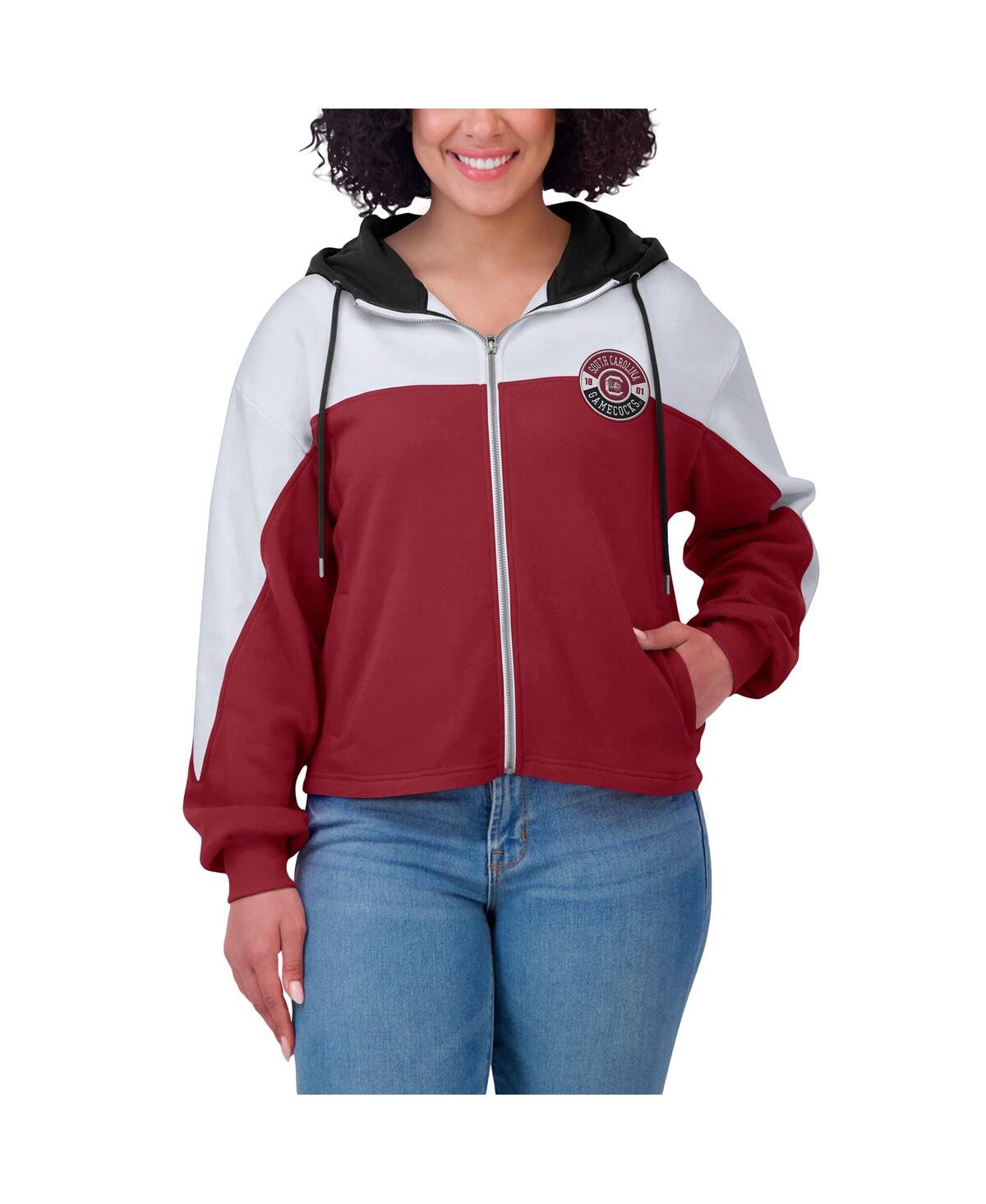 Wear by Erin Andrews Women'sSouth Carolina Gamecocks Color-Block Full-Zip Hoodie - Garnet