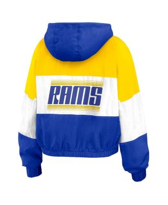 Women's Royal Los Angeles Rams Color Block Full-zip Windbreaker Jacket