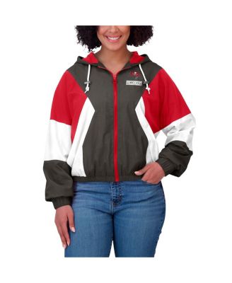 Women's Tampa Bay Buccaneers Plus Size Color Block Full-zip Windbreaker Jacket