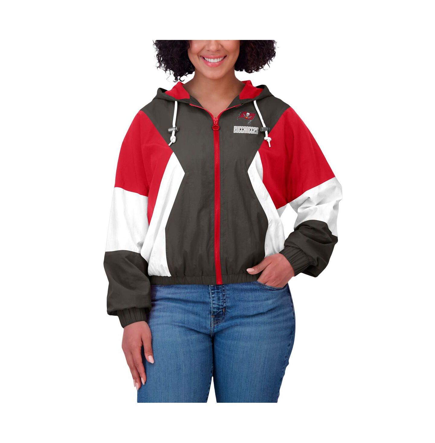 Женская куртка WEAR by Erin Andrews Tampa Bay Buccaneers Plus Size Color Block Full-zip Windbreaker — фото 5