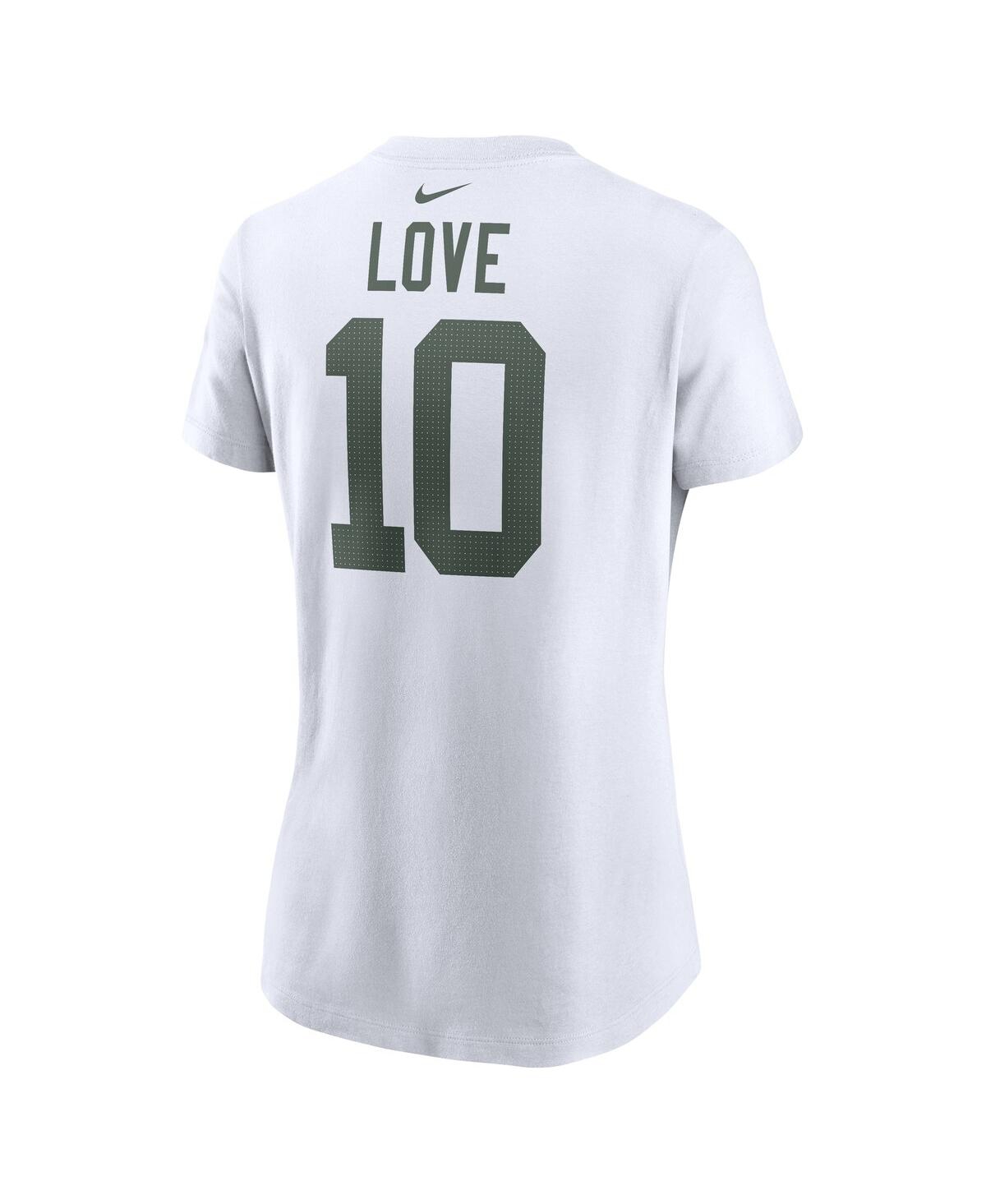 Nike Women's Love White Green Bay Packers Player Name Number T-shirt In White
