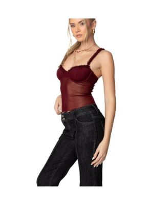 Womens Mercy Sheer Mesh Bra Top