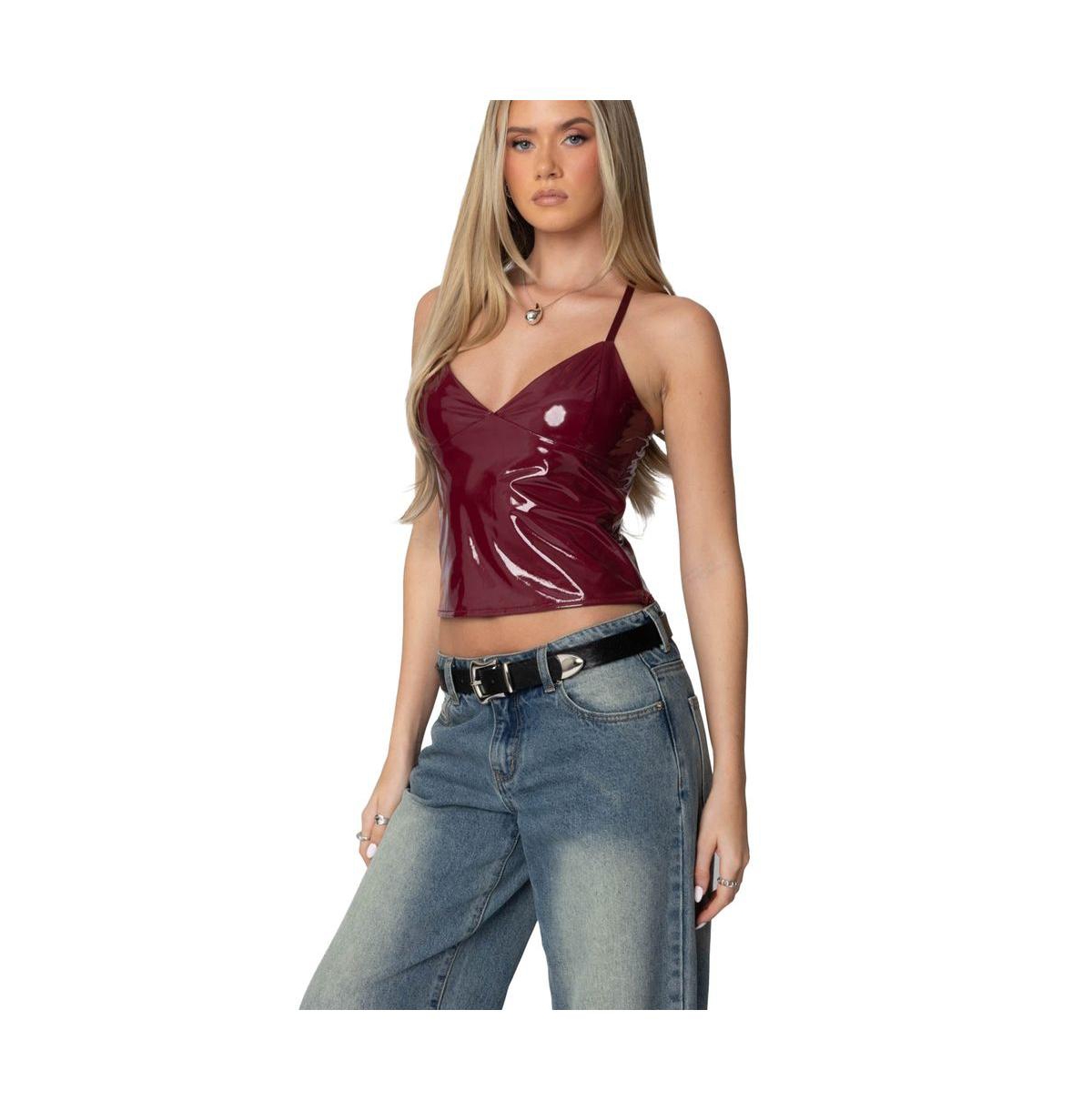 Edikted Women's Carmie Vinyl Tank Top