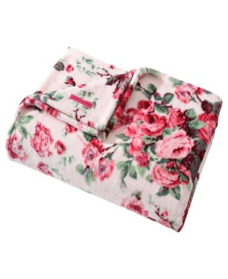 Classic Floral Ultra Soft Plush Fleece Throw, 70" X 50"
