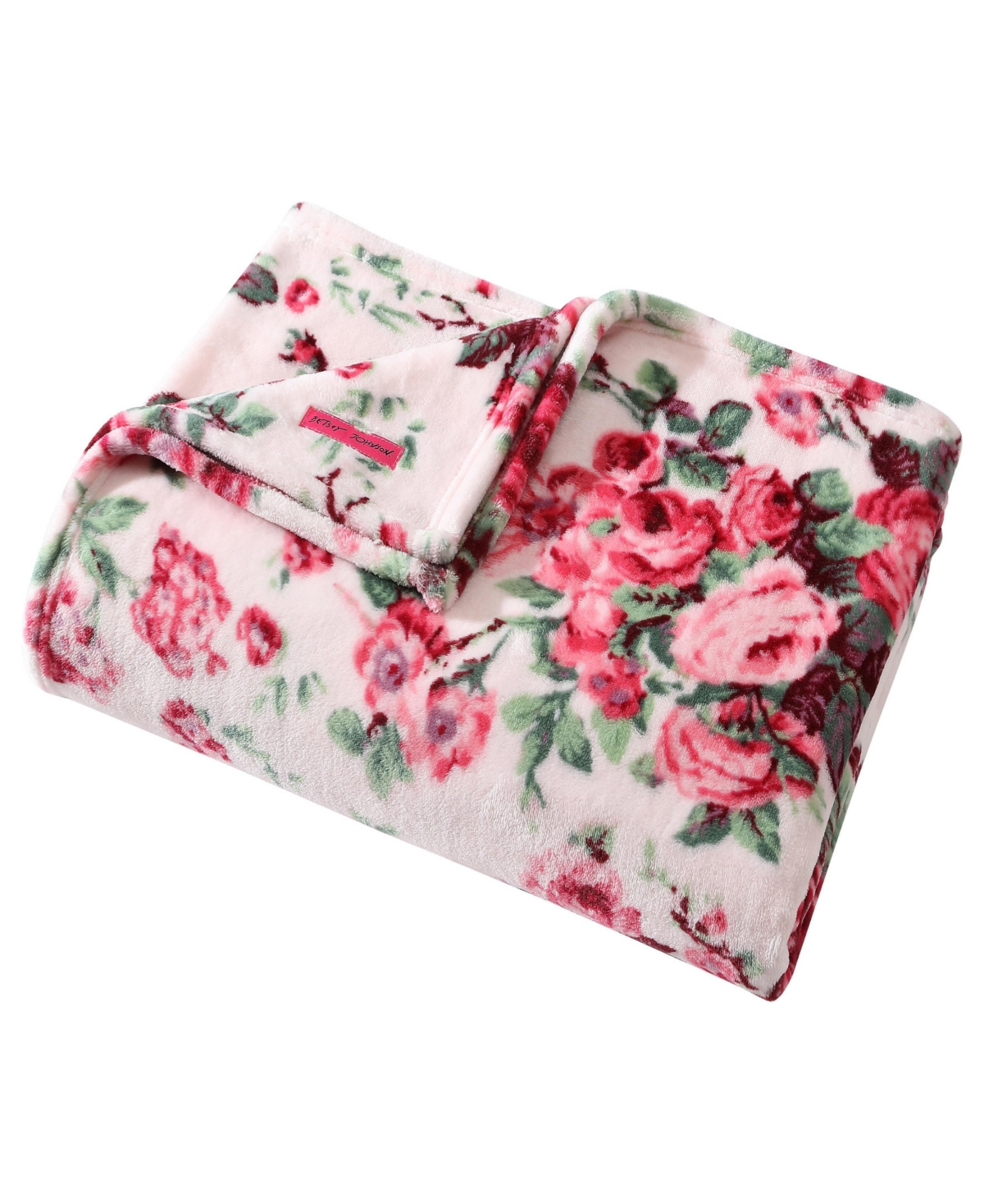 Betsey Johnson Classic Floral Ultra Soft Plush Fleece Throw, 70" X 50" In Light Pink,pink