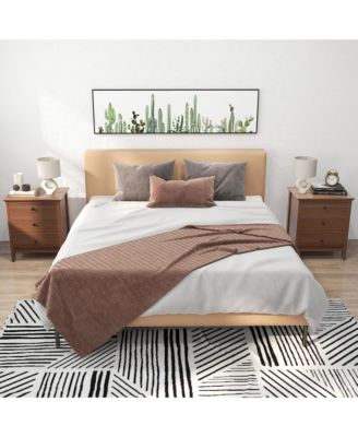 Set of 2 3-Drawer Nightstands Wooden Bedside Table Modern Side End Table