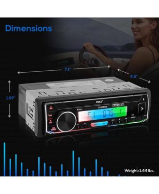 Marine Bluetooth Stereo Receiver - AM/FM/MP3/USB/SD, LCD Display, Single DIN (PLMRB38B)