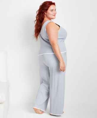Women's Ribbed Loungewear Sweater Pajama Set XS-3X, Exclusively at Macy's