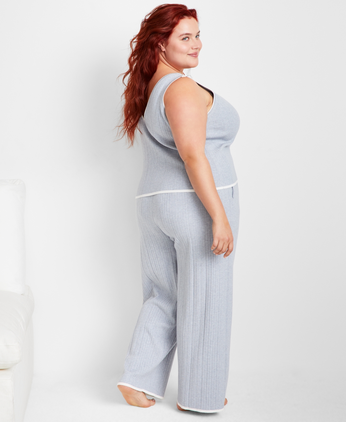 Shop State Of Day Women's Ribbed Loungewear Sweater Pajama Set Xs-3x, Exclusively At Macy's In Blue Blizzard