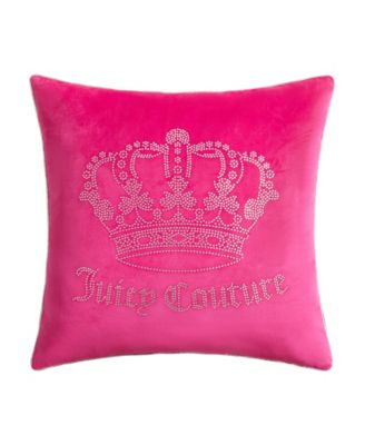 Juicy Couture - Velvet Gothic Rhinestone Crown 20" x 20" Throw Pillow