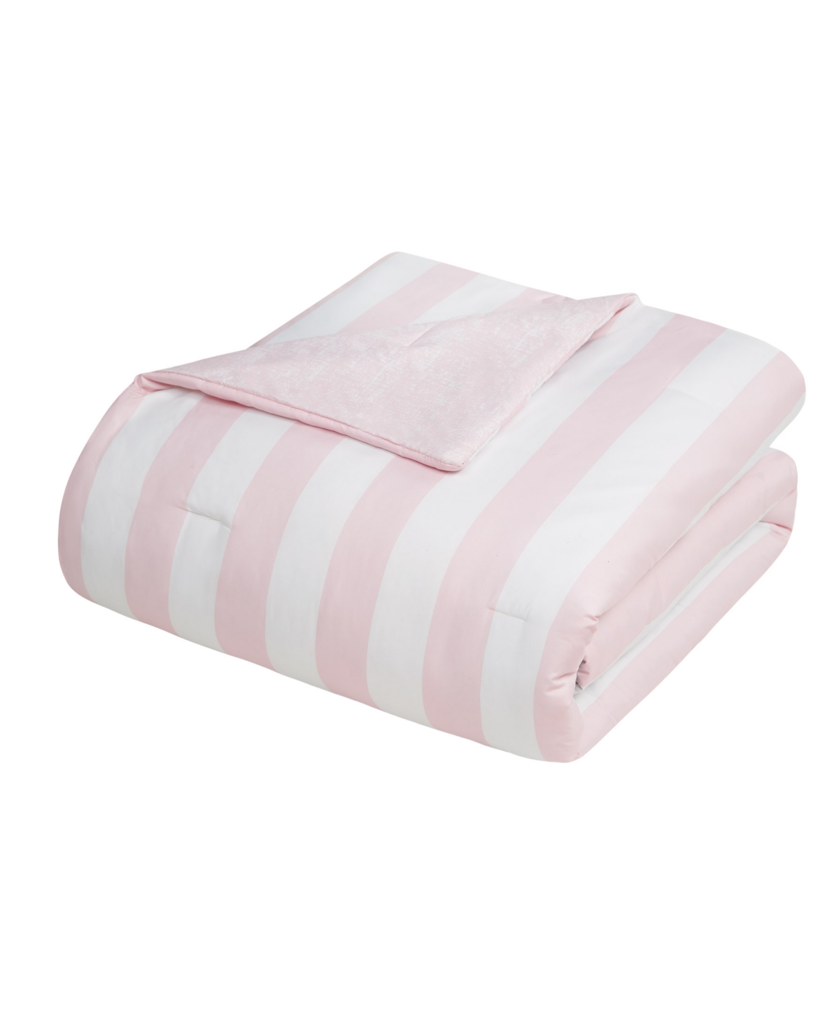 Juicy Couture Cabana Stripe Reversible 5-piece Comforter Set, Twin/twin Xl In White,dogwood Pink