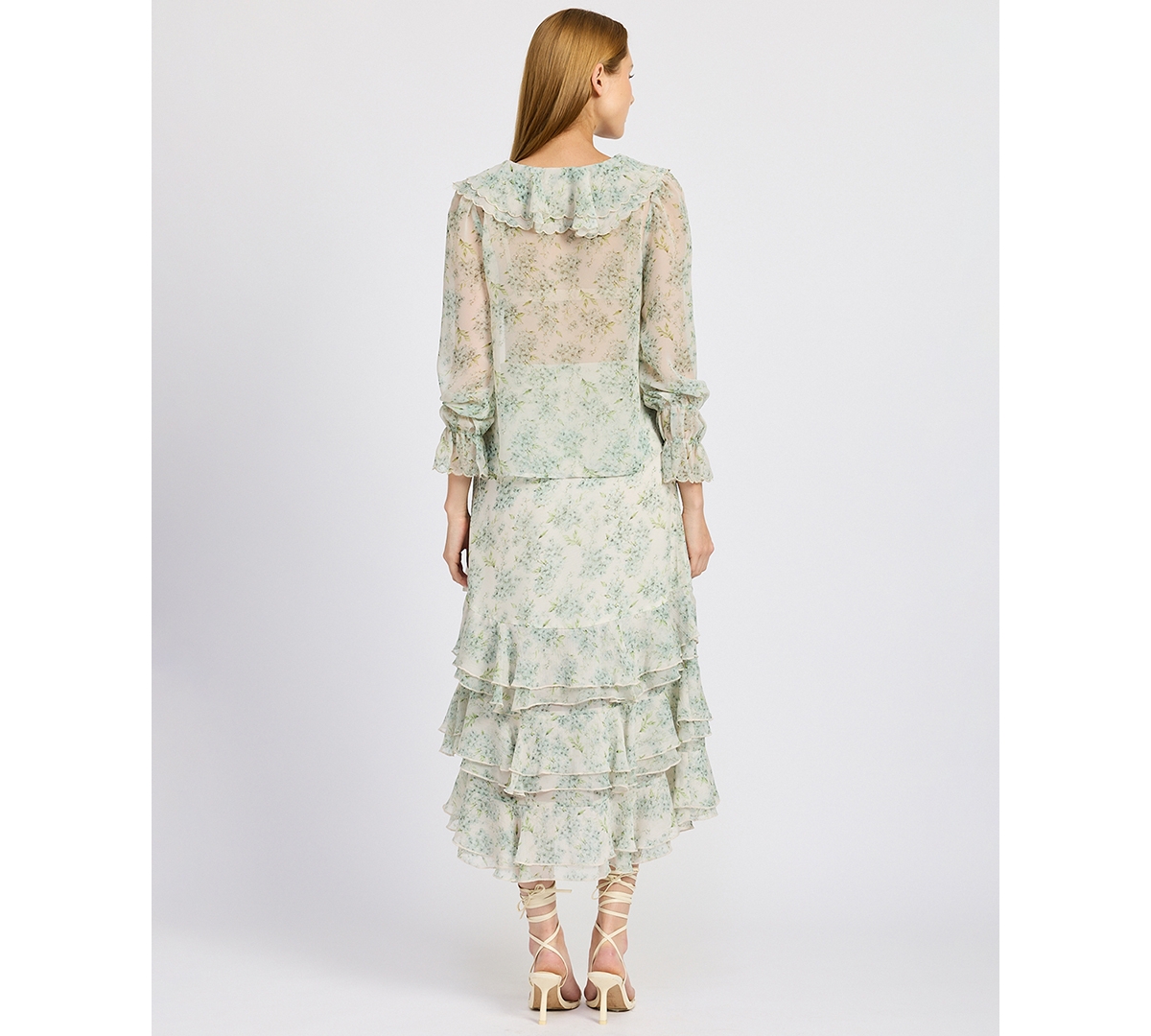 En Saison Women's Marlene Floral Ruffle-Tiered Maxi Skirt