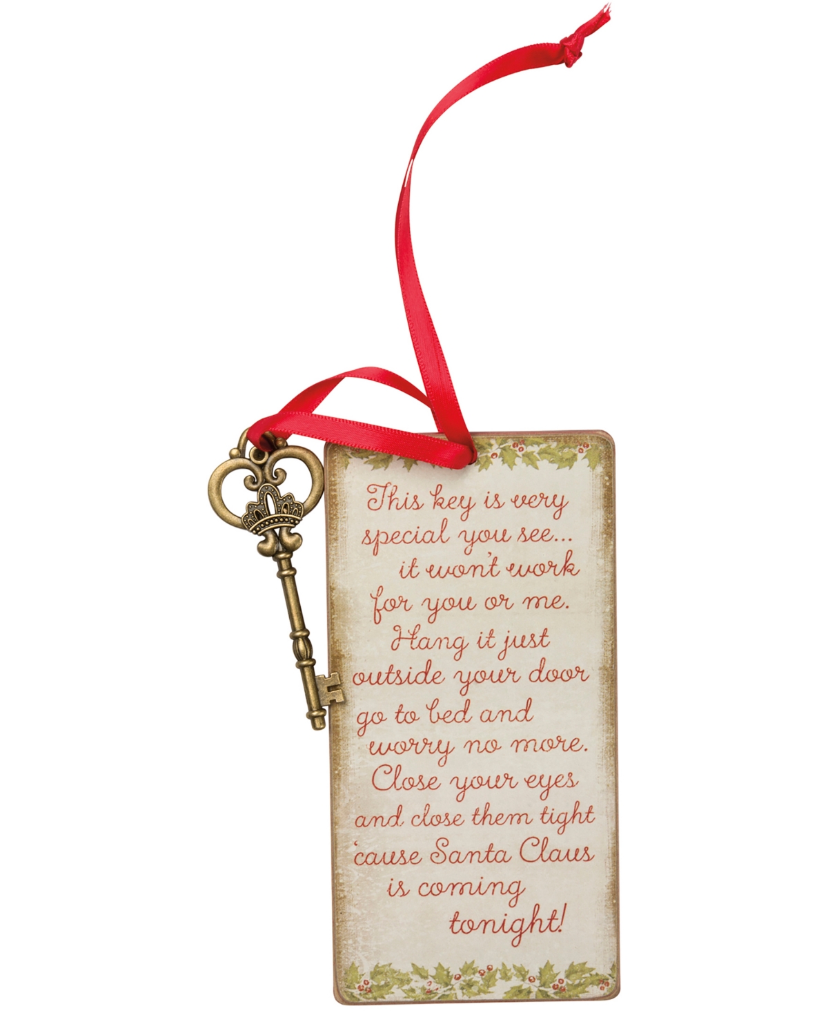 Primitives by Kathy Santa's Magic Key Ornament -White