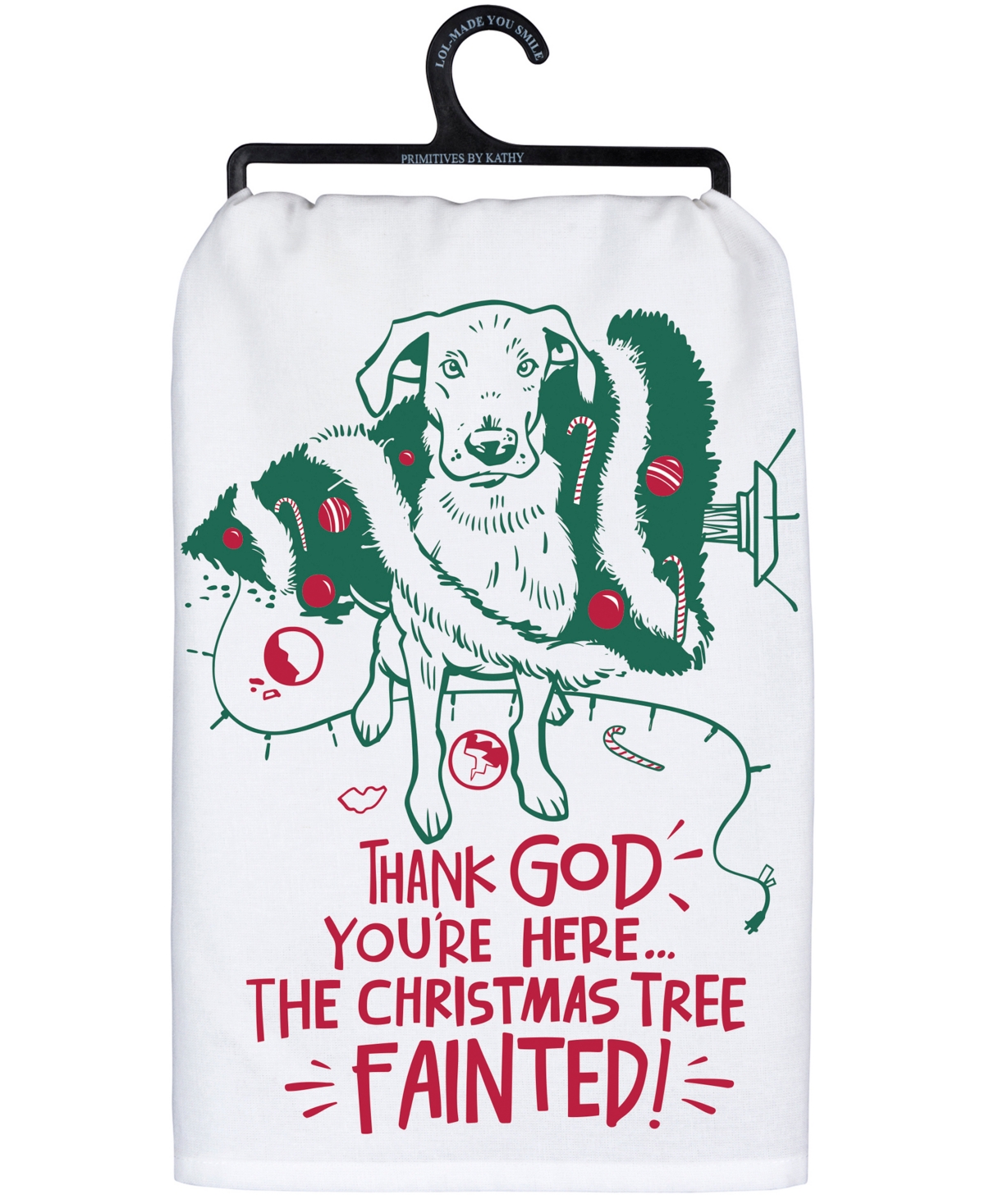 Primitives By Kathy Tree Fainted Kitchen Towel In Red,white