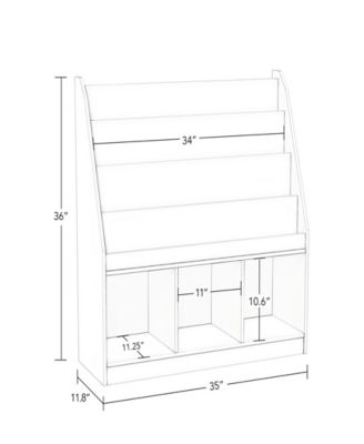 Kids Bookrack with Three Cubbies
