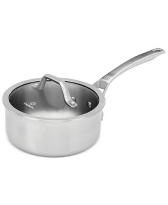Calphalon - Signature Stainless Steel 2.5-Qt. Shallow Sauce Pan with Cover