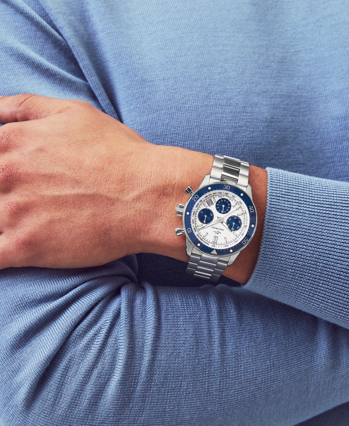 Movado Men's Super Sub Sea Alta Swiss Automatic-Chronograph Dura Steel 904L Watch