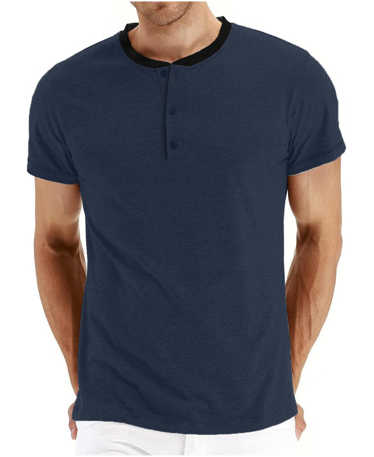 Mio Marino Men's Short Sleeve Henley T-Shirt