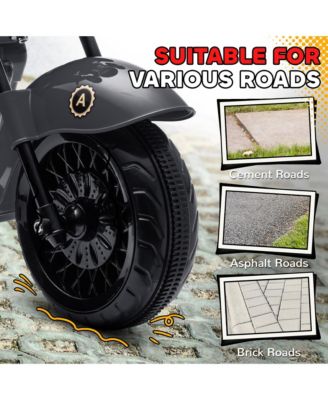 6V 3 Wheel Electric Motorcycle for Kids w/ Headlights, Music,