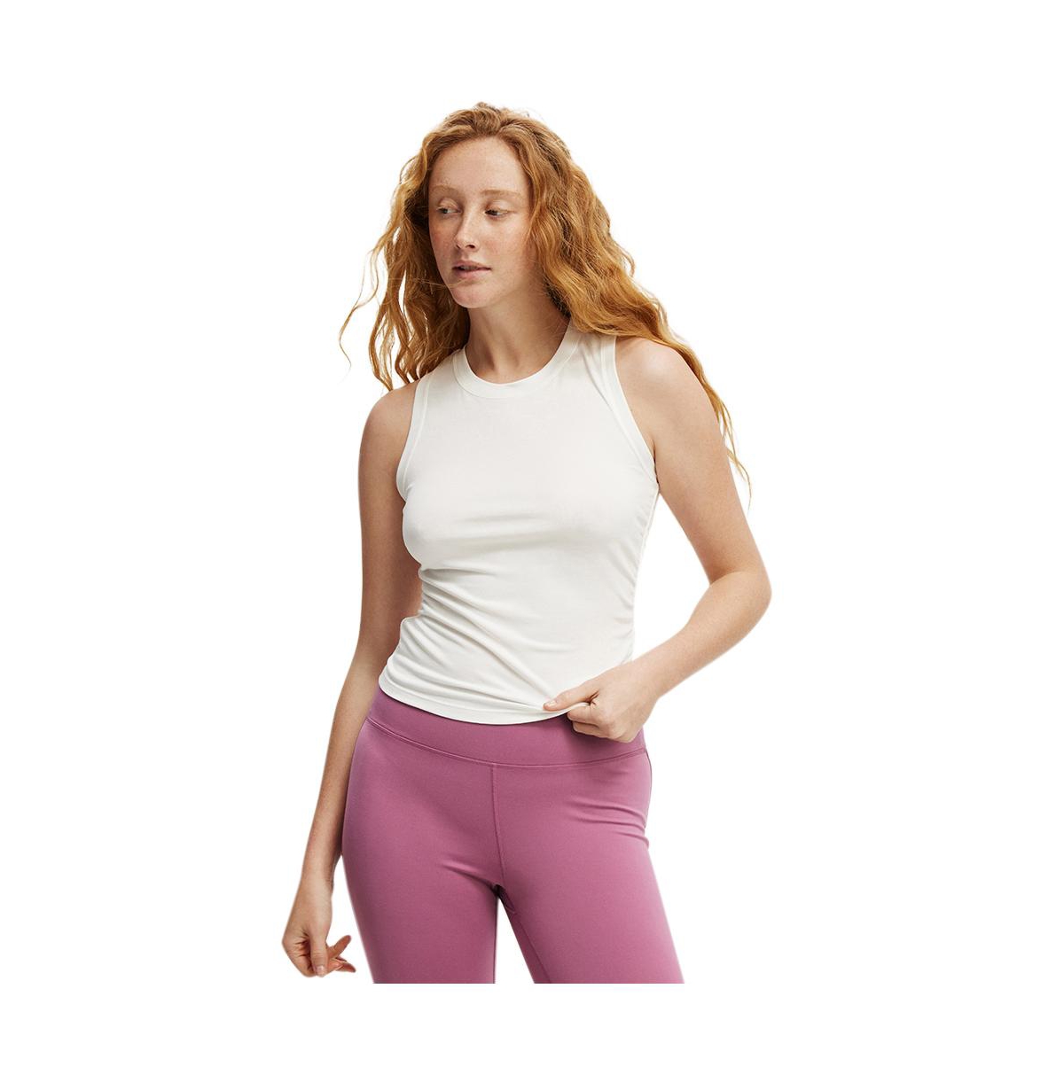 Women's Soft Ruched Side Tank - Coconut milk