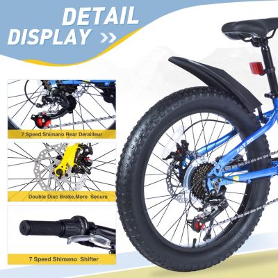Streamdale Kids' Fat Tire Mountain Bike with Dual-Disc Brakes