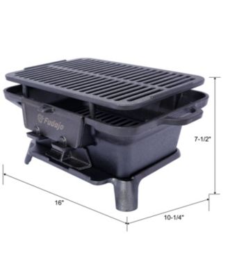 Streamdale Oval Cast Iron Grill Outdoor Charcoal Grill & Skillet