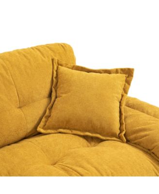 1 Count Chenille fabric Loveseat & Recliner with Pillows