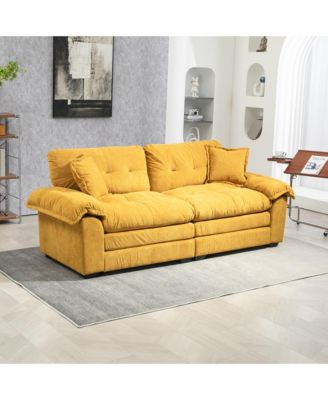 1 Count Chenille fabric Loveseat & Recliner with Pillows