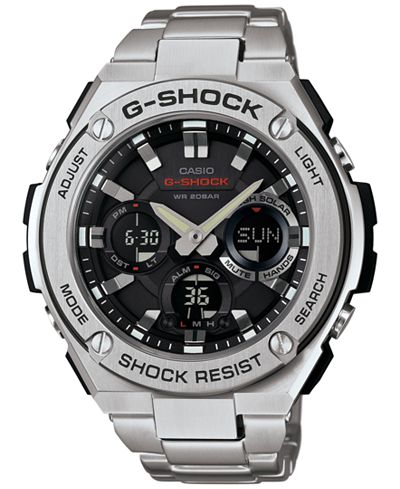 G-Shock Men's Analog-Digital Stainless Steel Bracelet Watch 52x60mm GSTS110D-1A