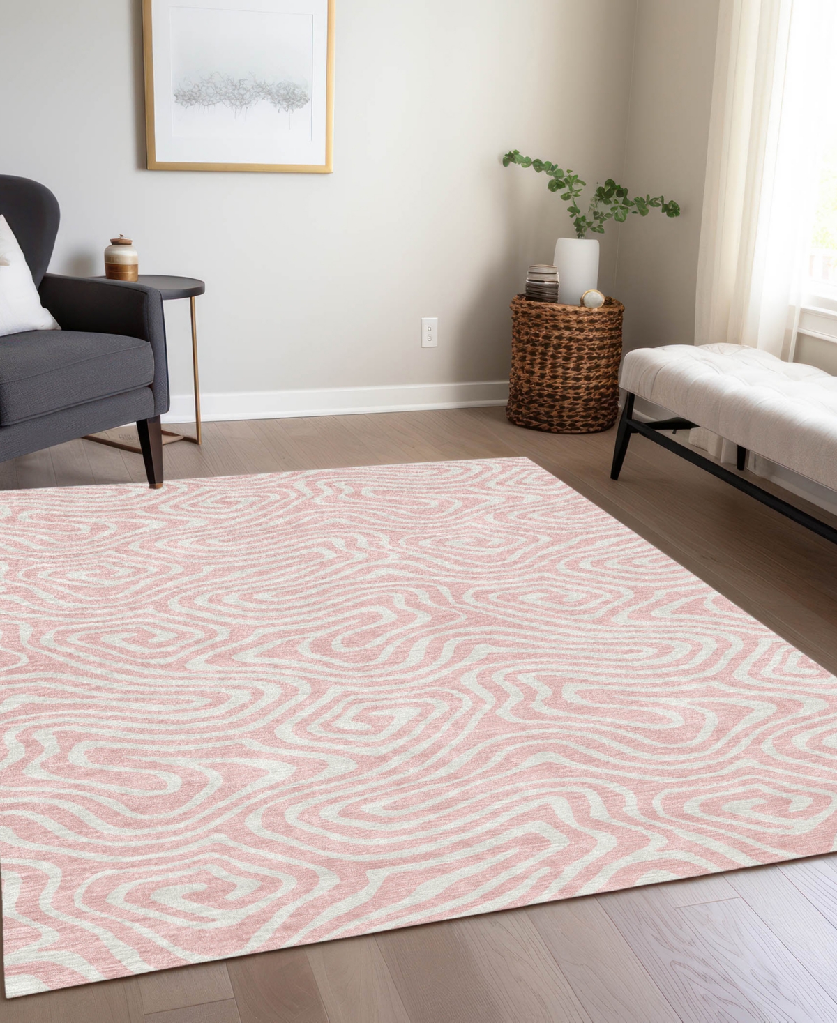 Addison Chantille Machine Washable Acn1020 9'x12' Area Rug In Pink