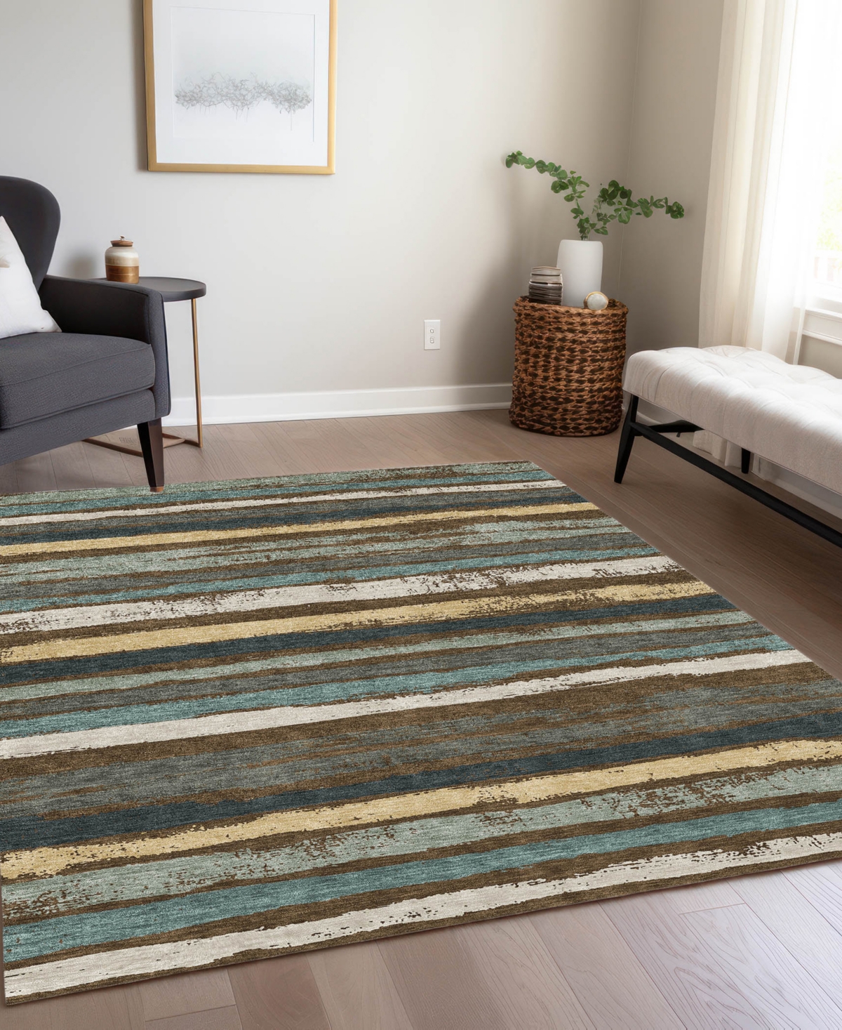 Addison Chantille Machine Washable Acn1019 8'x10' Area Rug In Cocoa