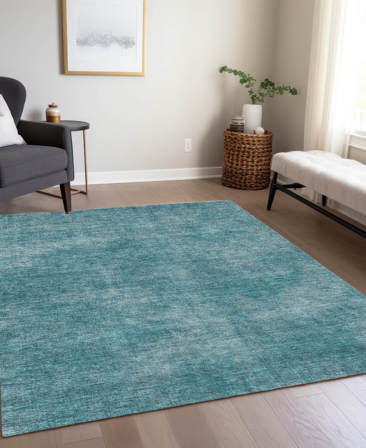 Addison Chantille Machine Washable Acn1018 8'x10' Area Rug In Teal