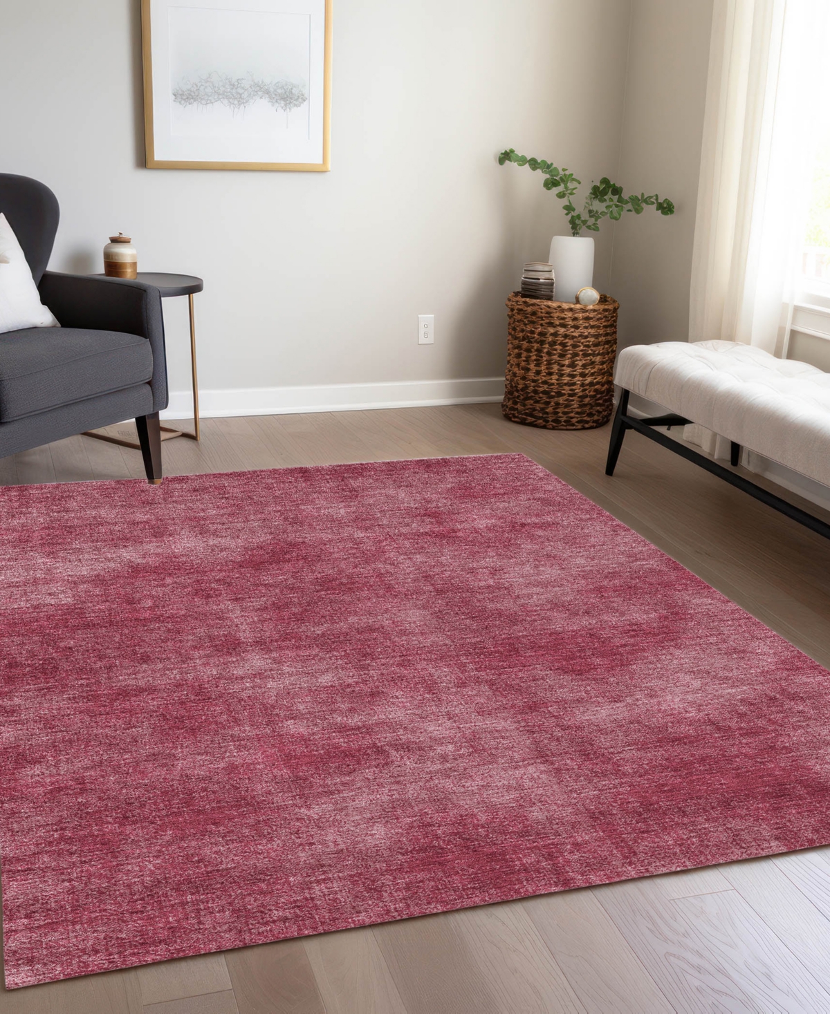 Addison Chantille Machine Washable Acn1018 5'x7'6''area Rug In Cranberry